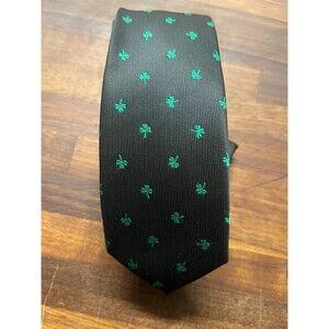 Wild Ties Black Shamrock Skinny Tie